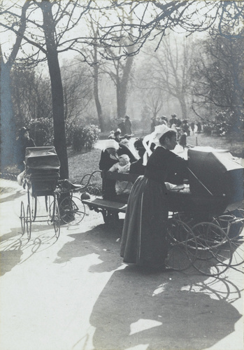 Charles Augustin Lhermitte - Paris, nurses aux landaux au jardin du Luxembourg