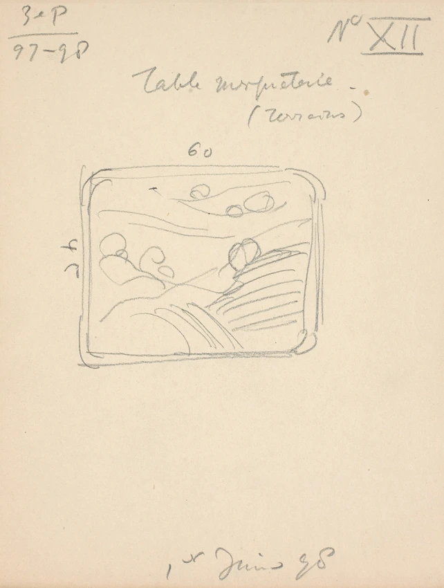 Eugène Grasset - Paysage pour une table en marqueterie