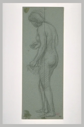 Pierre Puvis de Chavannes - Femme nue, vue de dos, de trois quarts à gauche