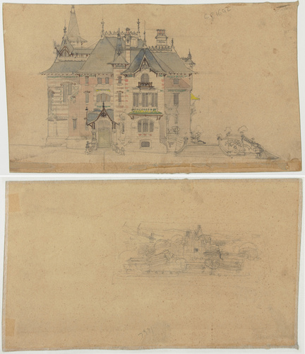 Hector Guimard - Projet pour une grande villa, élévation