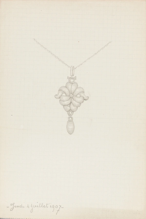 Collier En Argent 925 Pendentif Floral Ouvragé Forme Goutte - Chaîne 46-50 Cm, Occasion