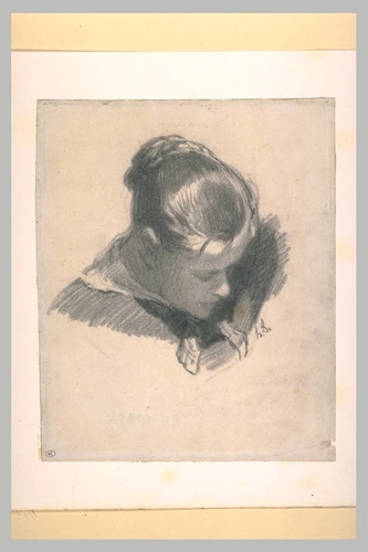 Honoré Daumier - Tête de jeune femme, penchée de trois quarts à droite