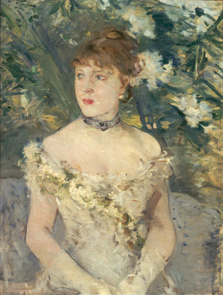 BertheMorisot、JEUNE FILLE AU CORSET BLEU Young Woman In A Blue Corset; Jeune Fille Au Corset Bleu