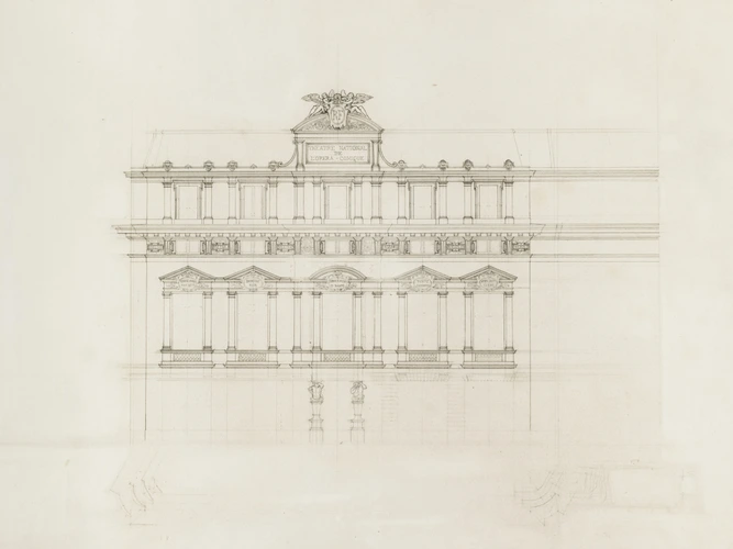 Alphonse Crépinet - Projet de reconstruction de l'Opéra Comique, façade principa...