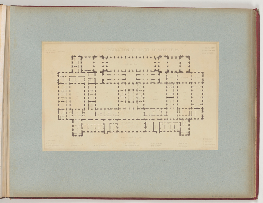 Anonyme - Projet de reconstruction de l'hôtel de ville de Paris, plan du premier...