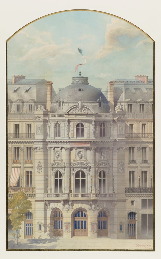 Théâtre du Vaudeville, élévation de la rotonde - Auguste-Joseph Magne