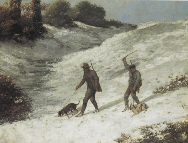 Gustave Courbet - Chasseurs dans la neige