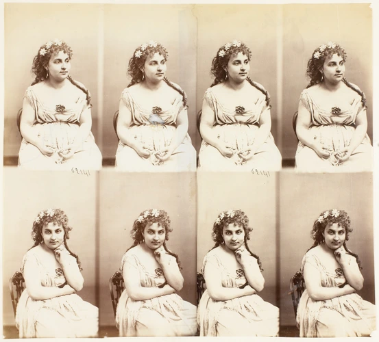 André Adolphe Eugène Disdéri - Mme Bonelli assise, en huit poses