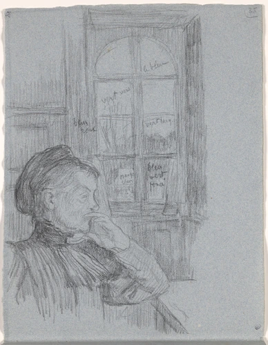 Georges Lacombe - Femme en buste, de profil à droite, devant une fenêtre