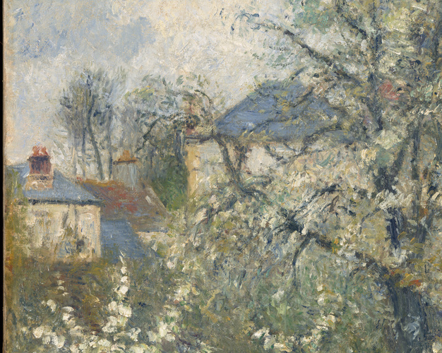 絵画 Camille Pissarro Printemps, Pruniers en Printemps. Pruniers en fleurs - Camille Pissarro | Musée d'Orsay
