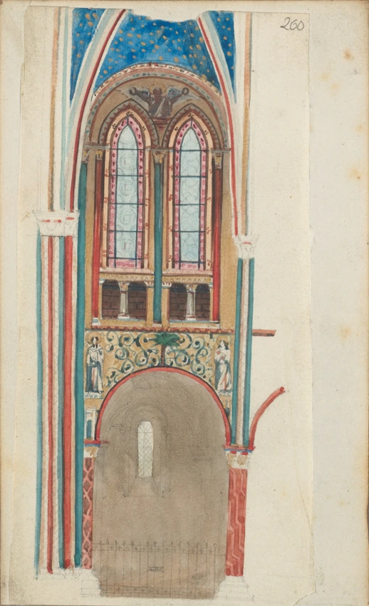 Louis Boitte - Paris, église Saint-Germain des Près, élévation d'une travée du c...