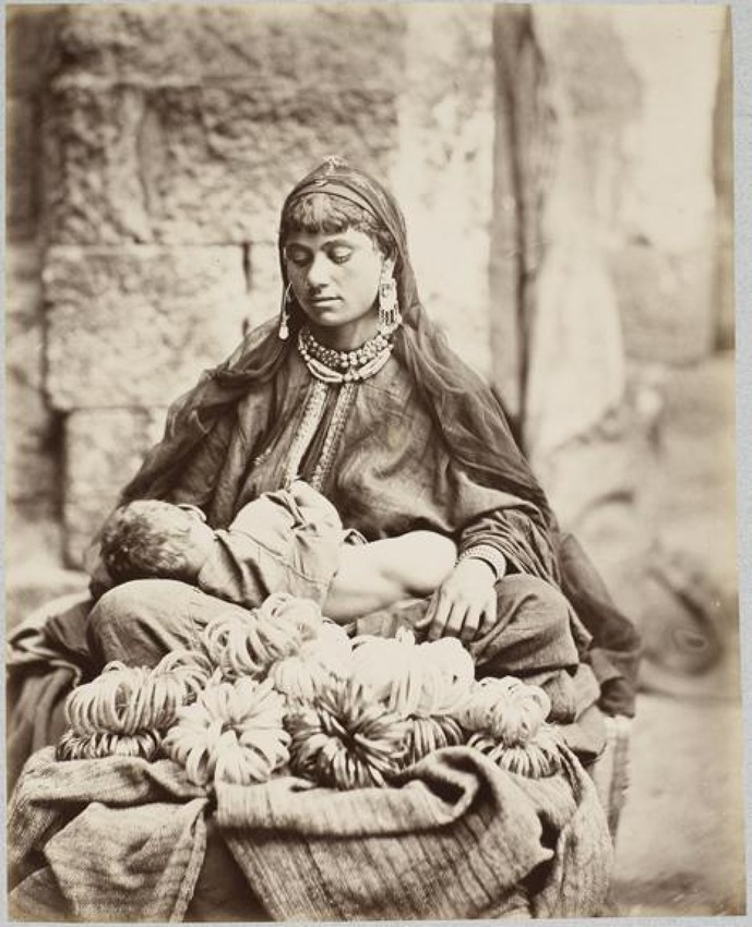 Emile Béchard - Jeune mère marchande de bracelets, et son enfant