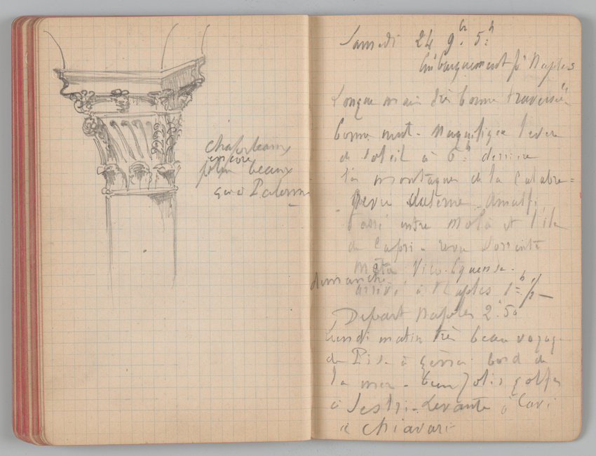 Charles-Justin Le Coeur - Carnet de notes concernant son voyage en Italie