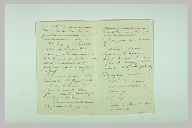Léonide Bourges - Lettre adressée à une des élèves de Pauline Bourges