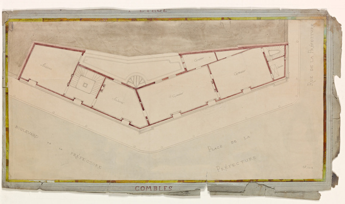 Hector Guimard - Projet non identifié, plan de combles
