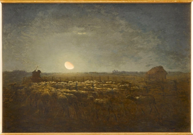 Jean-François Millet - Le Parc à moutons, clair de lune