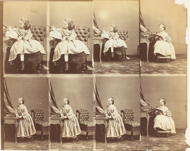 André Adolphe Eugène Disdéri - Les Filles de la vicomtesse Cranley en huit poses