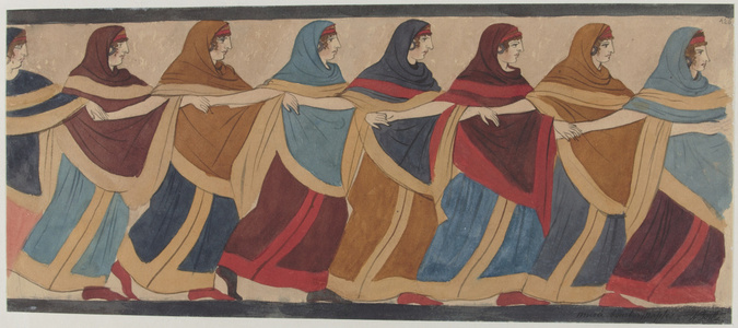 Louis Boitte - Danse funèbre, peinture provenant d'un tombeau étrusque à Ruvo, M...
