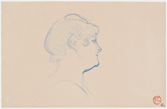Henri de Toulouse-Lautrec - Tête de femme, de profil à droite