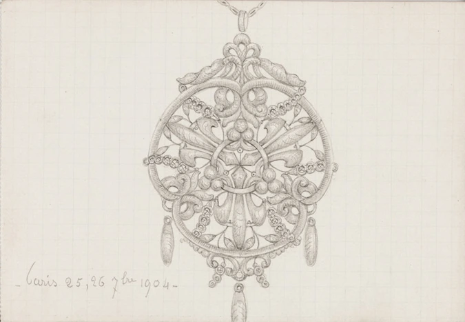 Médaillon-pendentif à Pendeloque - Bijou Vintage Ou Ancien, Sans Marque, Occasion