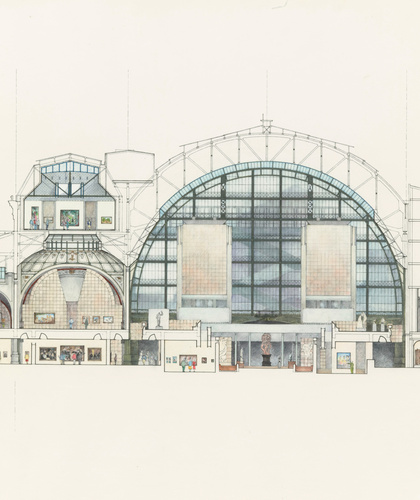Gae Aulenti - Aménagement intérieur du musée d'Orsay, coupe transversale