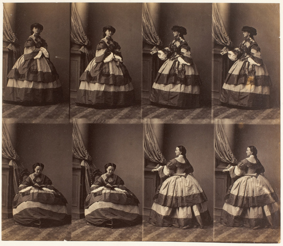 André Adolphe Eugène Disdéri - Comtesse Pouchkine, en huit poses, six en pied, d...