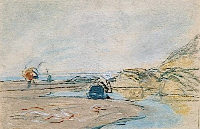 Eugène Boudin - Grève avec des rochers