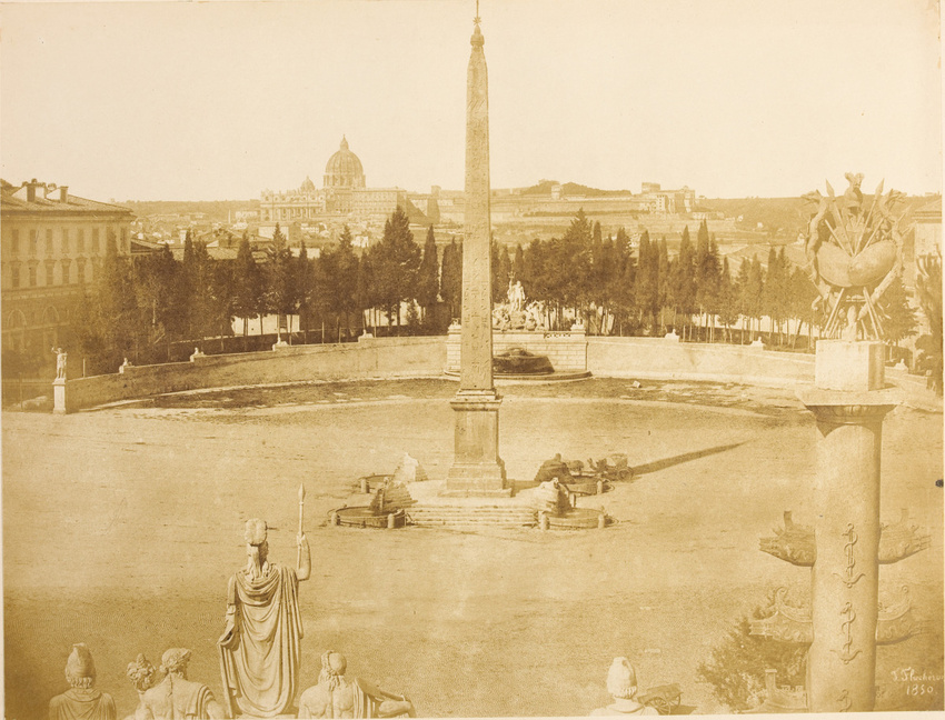 Frédéric Flachéron - Rome, la Place du Peuple prise du Pincio