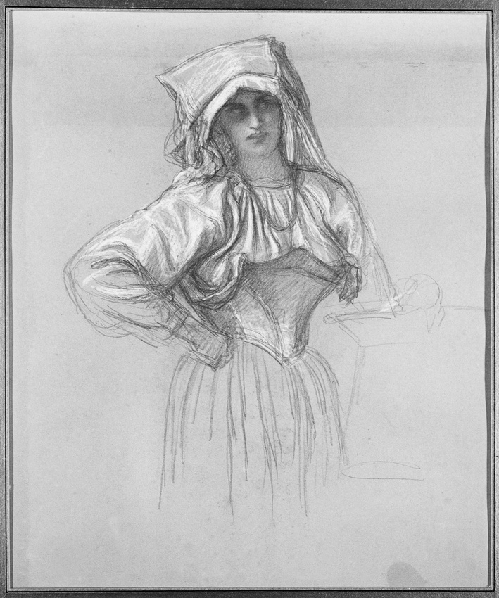Ernest Hébert - Paysanne italienne, debout, le poing droit sur la hanche