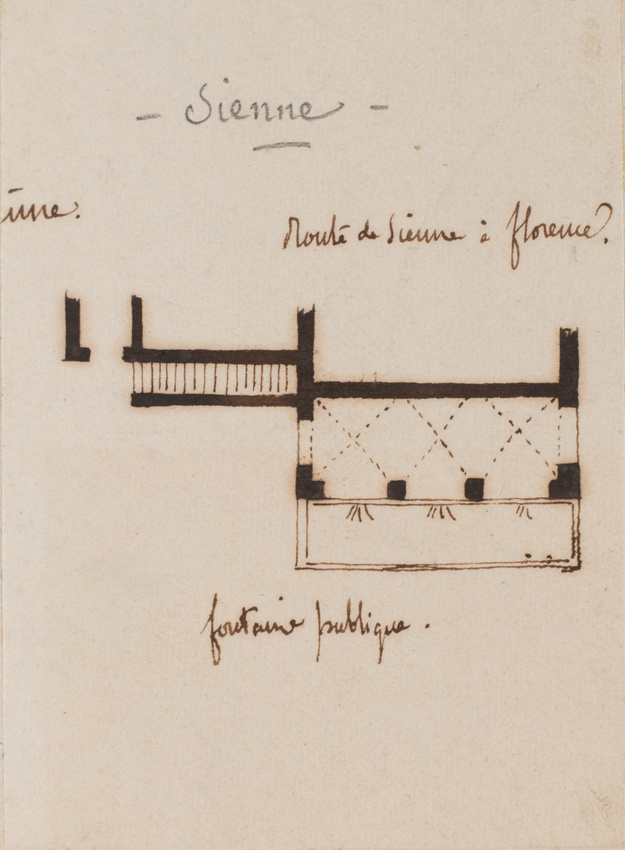Edouard Villain - Plan d'une fontaine publique, Sienne