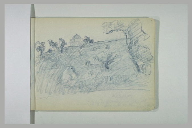 Lucien Lévy-Dhurmer - Deux femmes voilées dans la campagne prés d'un bâtiment av...