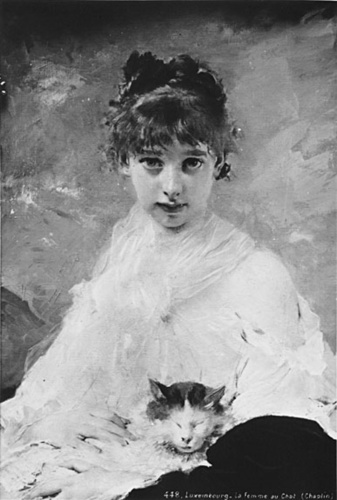 Charles Chaplin - Portrait de jeune fille au chat