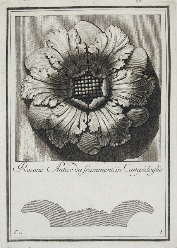 Anonyme - Rosace italienne, vue et coupe