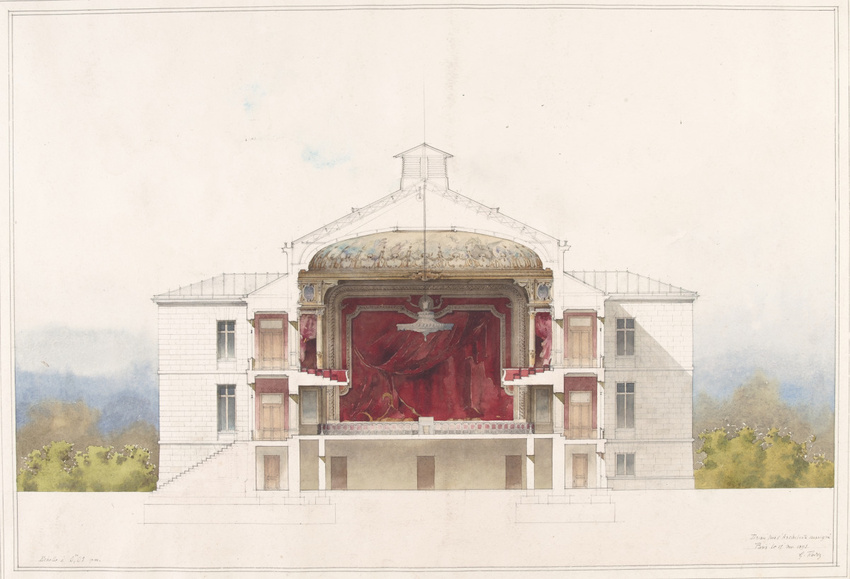 Gaston Redon - Casino de Royan (?), coupe transversale sur le theâtre