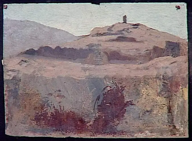 Louis Boitte - Paysage de montagne (recto et verso)