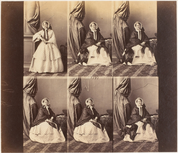 André Adolphe Eugène Disdéri - Mme. Boutourline en six poses, cinq assis et une ...