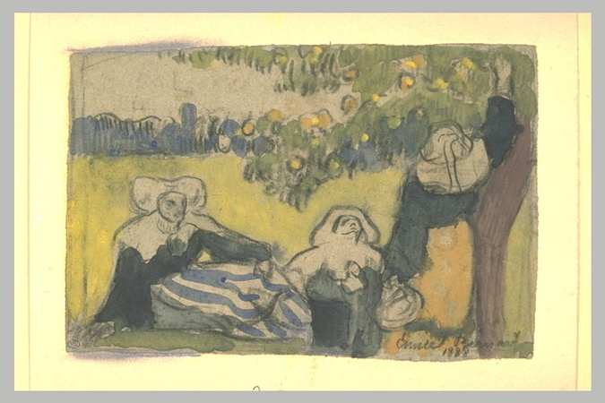 Emile Bernard - La Cueillette des pommes