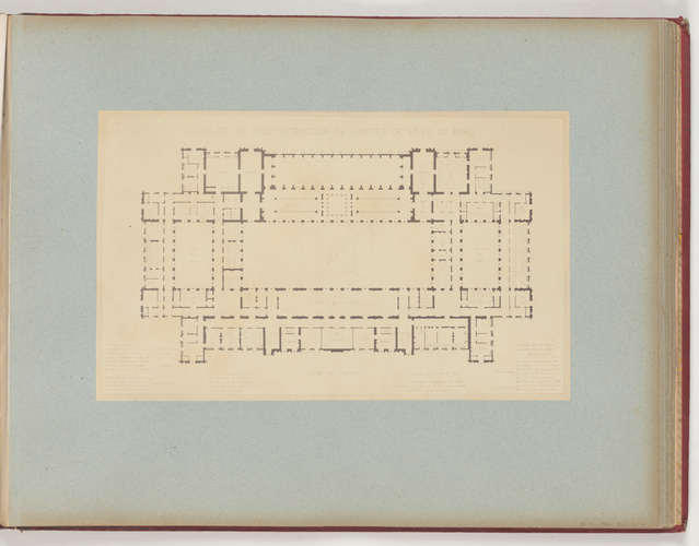 Anonyme - Projet de reconstruction de l'hôtel de ville de Paris, plan de l'attiq...
