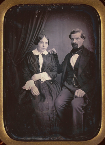 Louis Nicolas Pillas - Couple assis de face devant un rideau