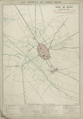 Ernest Kalas - Plan de Reims au VIIIe siècle