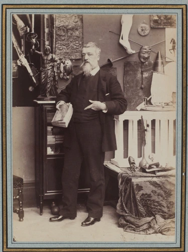 Gustave Popelin - Claudius Popelin, debout, tenant un livre