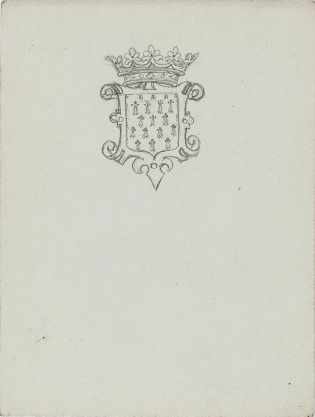 Enguerrand du Suau de la Croix - Motif héraldique avec fleur de lys et couronne