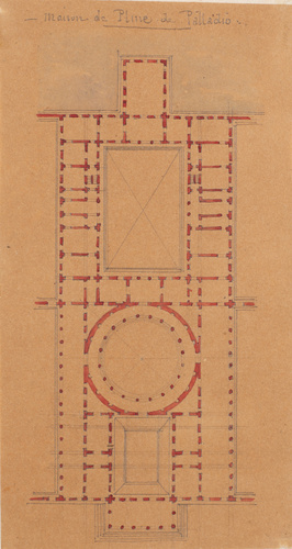 Edouard Villain - Plan de la maison de Pline, Palladio