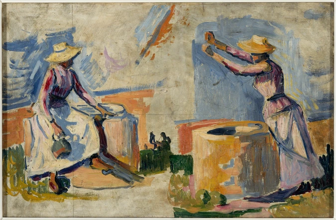 Paul Signac - Femmes au puits. Esquisse II