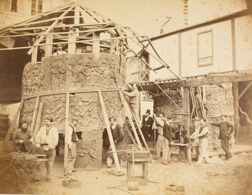 Auguste-Hippolyte Collard - Chantier de reconstruction de la colonne Vendôme