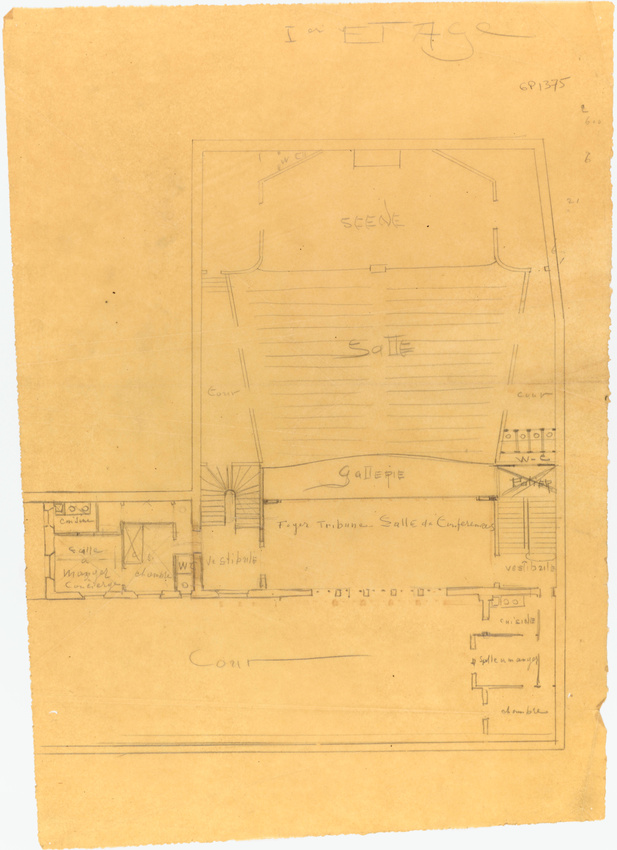 Hector Guimard - Paris 16e, 60 rue Saint-Didier, Salle Humbert de Romans (bâtime...