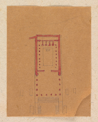 Edouard Villain - Plan d’un édifice rectangulaire tripartite