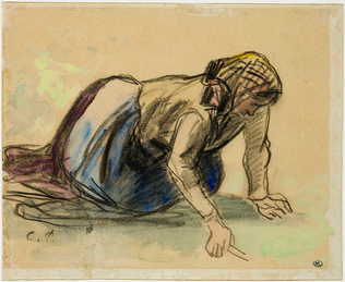 Camille Pissarro - Etude pour une paysanne sarclant