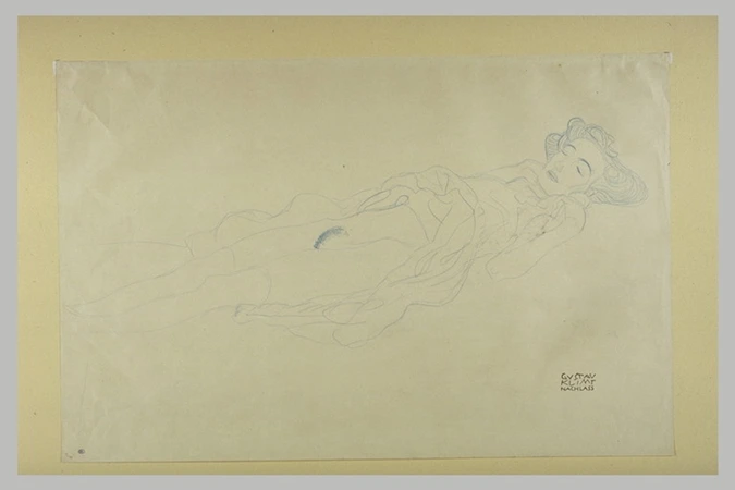 Gustav Klimt - Femme nue étendue