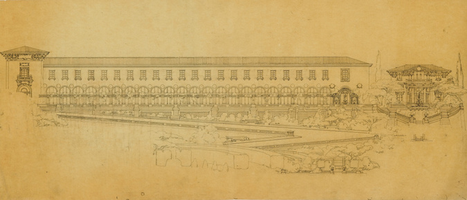 Maurice Boille - Un sanatorium sur les bords de la Mediterranée, élévation parti...